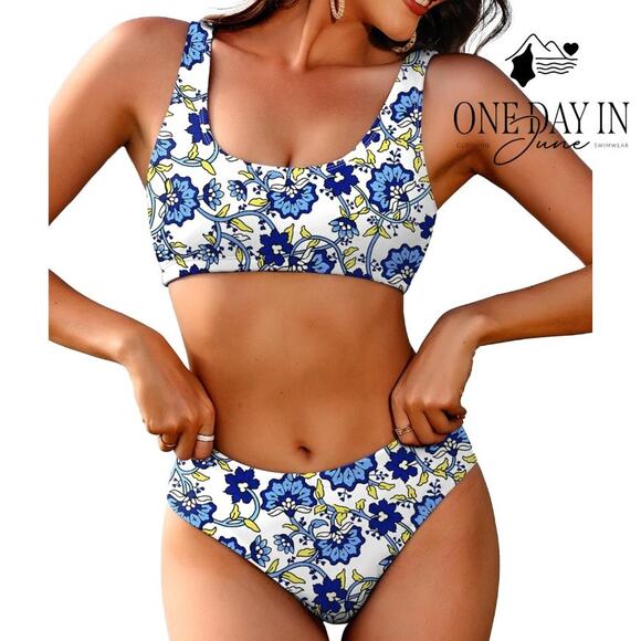 Aimage Crop Bikini Swimsuit Size M - Picture 1 of 7